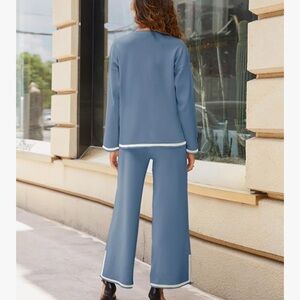 Women's Blue Pants & Jumpsuit Set